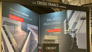 Sur le salon Architect@Work CROSO France présente BALARDO aqua control, le système de garde-corps en verre pour un drainage contrôlé du balcon